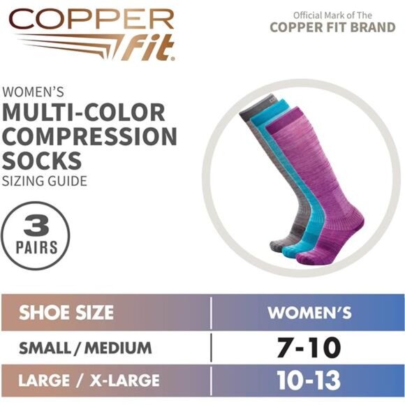 Copper Fit Energy Women's Easy-On/Easy-Off Knee High Compression Socks - Picture 3 of 6